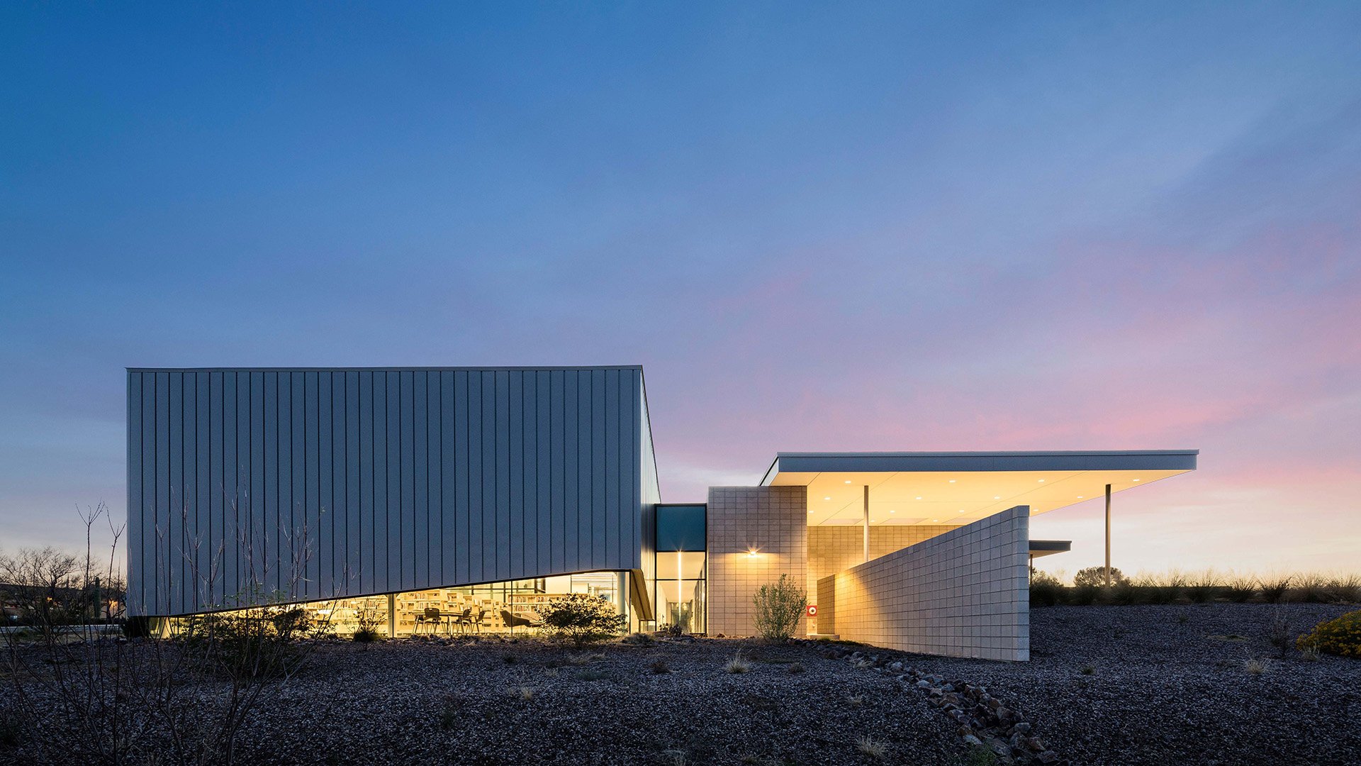 Exterior Arizona Building at Sunset